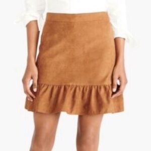 J Crew Caramel Ruffle Hem Skirt Size 8